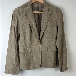 Gerard Darel Linen Blazer Beige Size EU 38